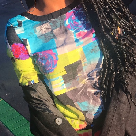 ASOS Digital Flower T-Shirt Dress - Picture 4 of 4